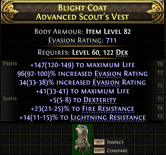 POE 2 Items Early Access SC Blight Coat Advanced Scout'S Vest#948251