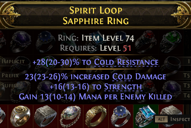 POE 2 Items Early Access SC Spirit Loop Sapphire Ring