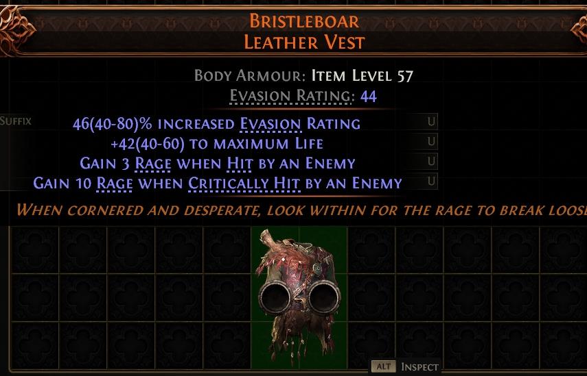 POE 2 Items Early Access SC BRISTLEBOAR LEATHER VEST#211835