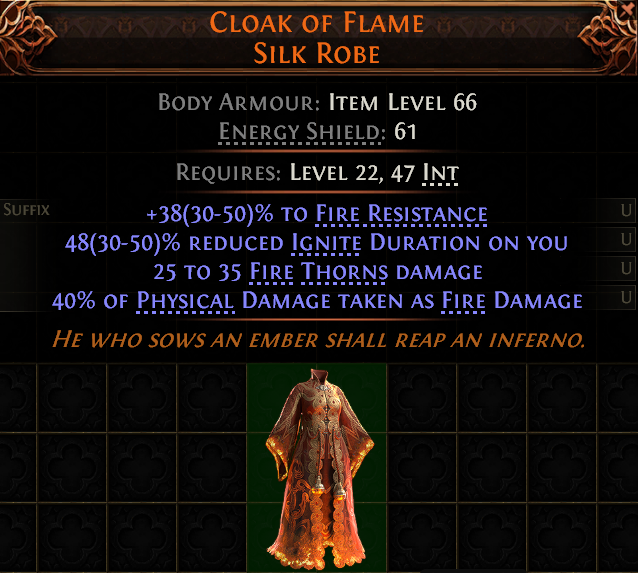 POE 2 Items Early Access SC CLOAK OF FLAME SILK ROBE#494147